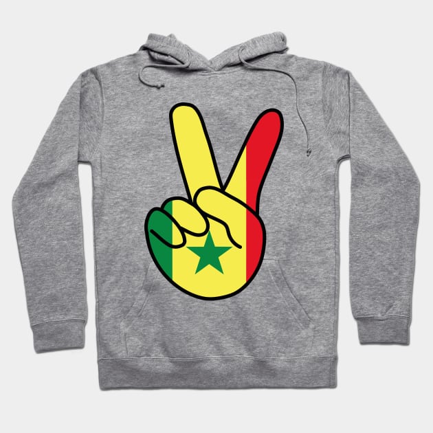 Senegal Flag V Sign Hoodie by DiegoCarvalho